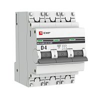 Автоматический выключатель 3P 4А (D) 6кА ВА 47-63M без теплового расцепителя PROxima | код  mcb4763m-6-3-4D-pro | EKF